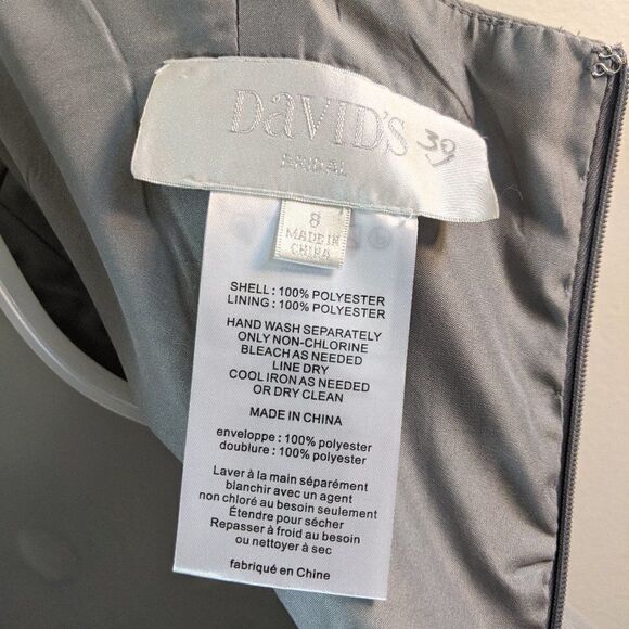 Davids Bridal Bridesmaid Prom Formal Soft Halter Crinkle Chiffon Lined Dress 8 - Picture 4 of 12